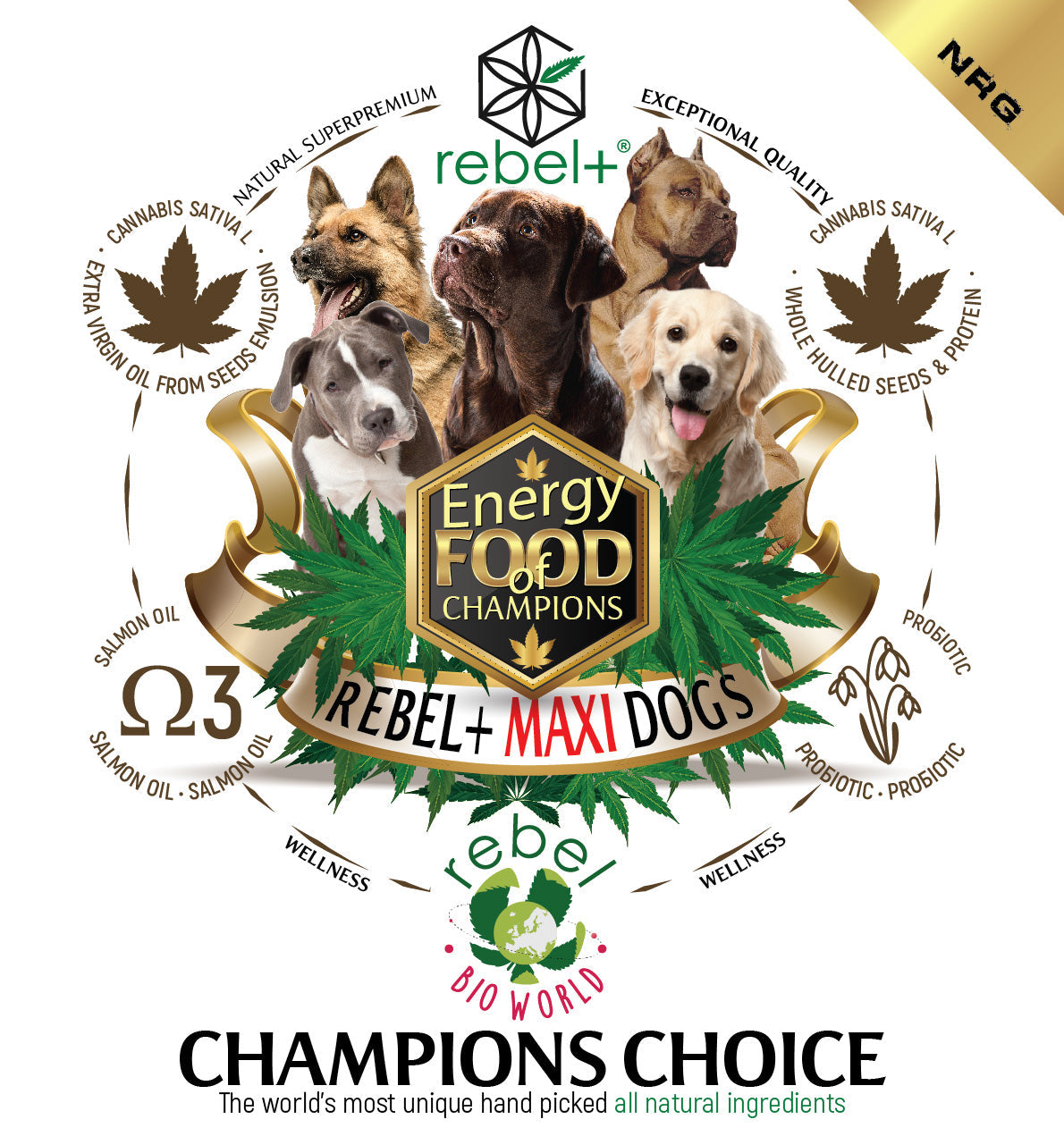 Rebel+ Maxi Energy Balanced Cannabis Wellness Super food for Champions 10kg image 1